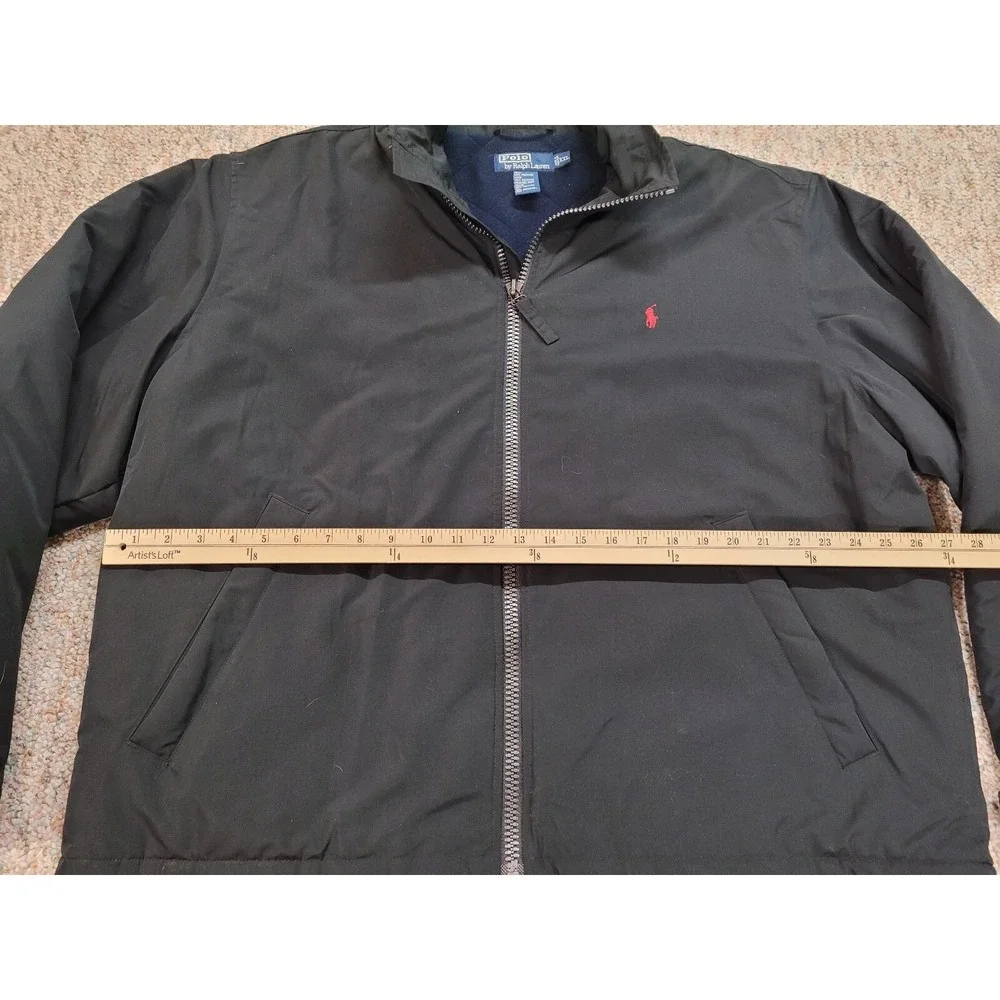 Polo Ralph Lauren Jacket Mens 2XL Black Full Zip Quilted Fleece Lined Casual XXL